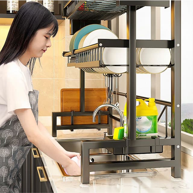 Égouttoir à vaisselle à 2 niveaux